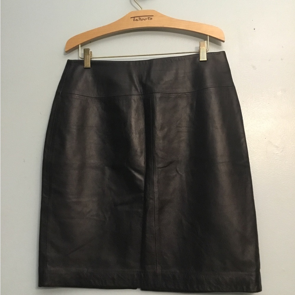 Valerie Stevens Black Leather Pencil Skirt